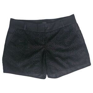 The Limited Women's Boho Black Floral Lace Crochet Tailored Shorts Size 10